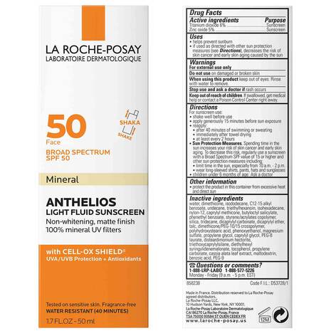 Anthelios Mineral Sunscreen For Face Spf 50